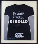 Signed Framed Scotland Rugby Training Jersey: Famous Grouse-logoed two-tone official Scotland issue,