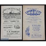 1948/49 Grimsby Town v Coventry City Div. 2 programme + return match at Coventry 19 March 1949;