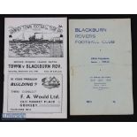 1949/50 Grimsby Town v Blackburn Rovers Div. 2 programme + return match at Blackburn 8 April 1950;