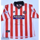 Sheffield United 2001/02 (Signed) Brown No 7 match issue home football shirt signed and dedicated to