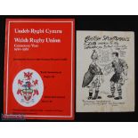 1953/1980 Rugby/Soccer Interest items (2): WRU Centenary 1980-1, VG colourful attractive programme