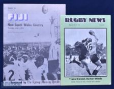 Rugby Programmes from Australia (2): Less often seen issues for NSW Country v Fiji 1976 & the