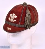 1929 'Welsh' Rugby, Baseball or otherwise Honours Cap: Not an official Wales Rugby Cap 1929 with