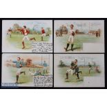 1900s Rugby Postcards Selection G (4): Classic c1900 set of well designed, impressive cards, much