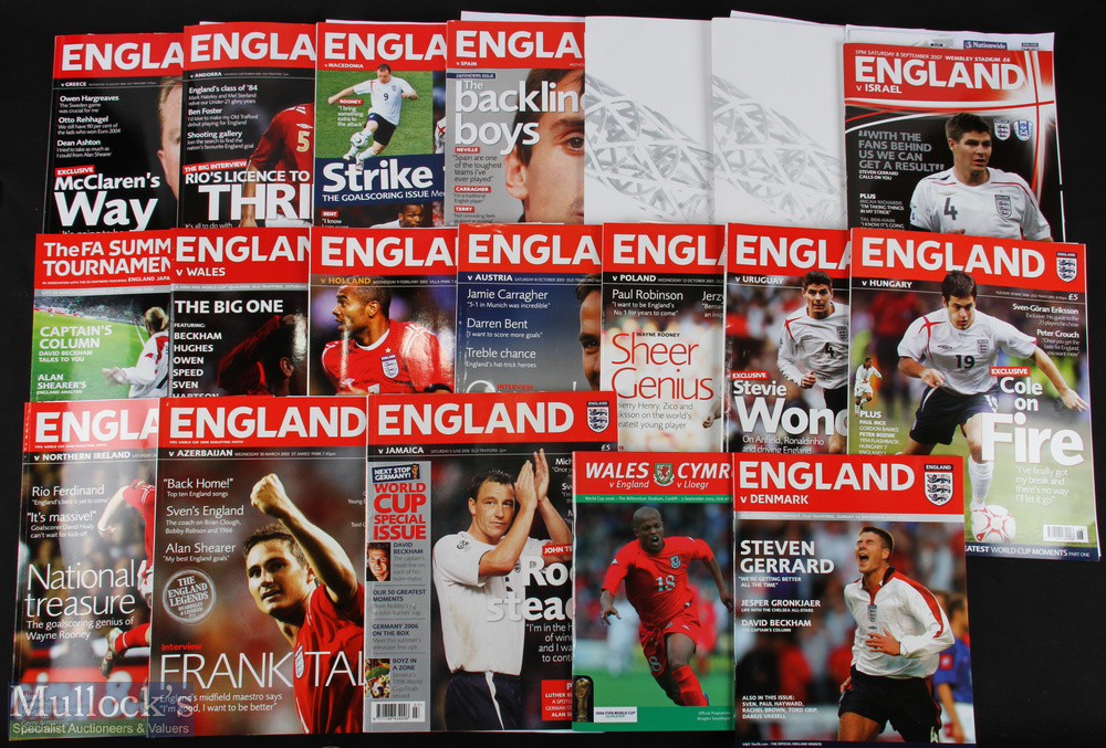 Collection of England international home match programmes to include 2003 Denmark; 2004 Japan/