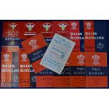 1952-1988 Wales v Scotland Rugby Programme Selection (14): To inc the Swansea issue of 54 (insert