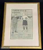 120-year-old Framed Rugby Cadbury's Cocoa Advert Print: Well-known but less-often available, a large
