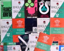 1957-96 Irish 5 Nations Away Rugby Programmes (c.50): Mostly 1960s onwards, including rarer at Paris