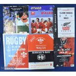 Wales Down Under Rugby Programmes (6): Great selection including scarcer issues, v Taranaki,