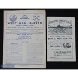 1950/51 Grimsby Town v West Ham Utd Div. 2 match programme 21 April 1951, plus reverse fixture at