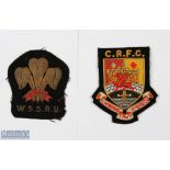 Welsh Secondary Schools Official Rugby Blazer Badge: Possibly 1970s vintage, classic gold braid