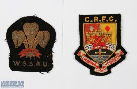 Welsh Secondary Schools Official Rugby Blazer Badge: Possibly 1970s vintage, classic gold braid