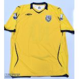 West Bromwich Albion 2008/09 Miller No 10 match issue away football shirt Premier League badges to