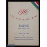 Rare 1955 British & I Lions Signed Rugby Dance Card: Delightful, neat and colourful Hillbrow Club SA