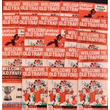 Collection of Manchester Utd programmes to include 1975/76 homes (25), aways (23) including FAC (1),