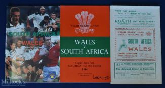 1951-1998 Wales and S Africa Rugby Programme Selection (3): Interesting lot, the then-normal white