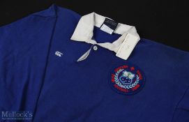 1988 Matchworn Western Samoa Rugby Jersey: Malaki Iupeli's no.8 jersey, blue with logo, Canterbury