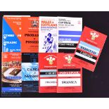 1978-98 Wales Rugby Programmes, Various levels (11): Wales 'B', Trials, Students, Schools, WRU Cup