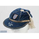 1954 England International 3 Lions Badge Football Cap v Germany (the world champions) at Wembley,