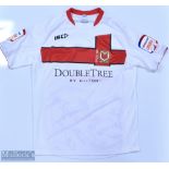 MK Dons 2011/12 Baldock No 18 (Multi-Signed) match issue home football shirt autographed by the