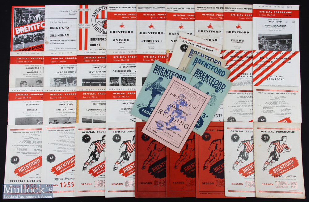 Selection of Brentford home programmes 1946/47 Chelsea, 1947/48 Middlesbrough (FAC), 1948/49