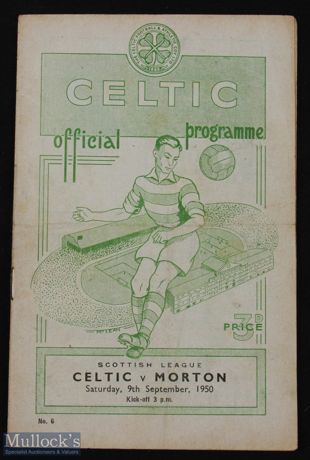 1950/51 Celtic v Morton Div. 'A' match programme 9 September 1950; fair. (1)