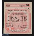 Ticket: 1931 FAC final match ticket; good. (1)