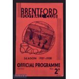 Pre-war 1937/38 Brentford v Grimsby Town Div. 1 match programme 2 April 1938; slight crease, o/