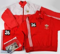 1988 Wales NZ Rugby Tour Official Training Kit etc (3): David Young's badged no. 26 scarlet training