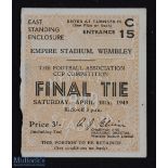 Ticket: 1949 FAC final match ticket; slight uneven edge. (1)