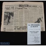 1952 S Africa French Rugby Tour Signed Items (2): Full 8pp clean, crisp itinerary for the tours
