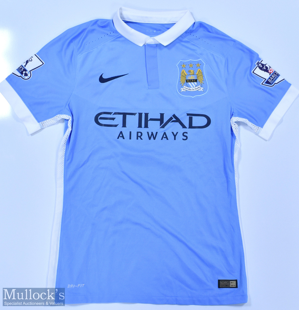 Manchester City 2015/16 Zabaleta No 5 match issue home football shirt Premier League badges to
