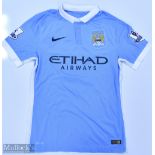 Manchester City 2015/16 Zabaleta No 5 match issue home football shirt Premier League badges to