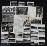 1960 letter from pre-war Grimsby Town player Charles Crack (with autographed photo), 1970 letter