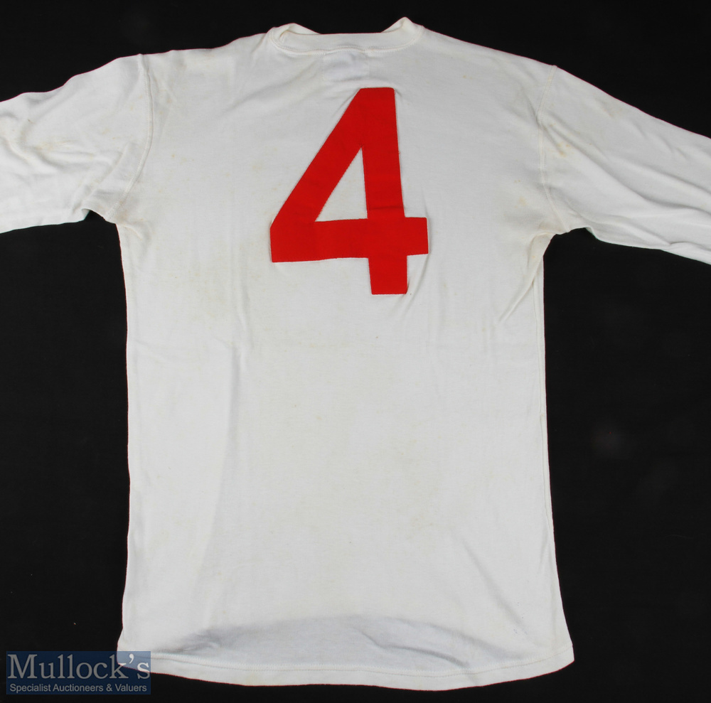 Amended Description - England official player training shirt, colour white, long sleeved, no.4 - Image 2 of 3