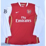 Arsenal 2007/08 (Signed) Rosicky No 7 Champions League match issue home football shirt autographed