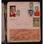 1940s Album containing autographs of many football club players; some noted are ARSENAL 1946