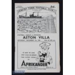 1946/47 Grimsby Town v Aston Villa Div. 1 match programme 7 December 1946, good; Aston Villa v