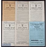 1946-7 Newport Rugby Programmes (6): Homes v Cardiff (both games), Plymouth Albion, Cambridge Univ &