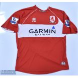 Middlesbrough 2008/09 Aliadiere No 10 match issue home football shirt Premier League badges to