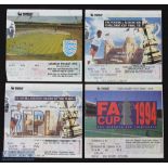 Tickets: 1992, 1993, 1993 replay, 1994 FAC final match tickets; good. (4)