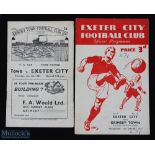 1950/51 FAC match programmes Grimsby Town v Exeter City 6 January 1951 plus replay at Exeter 10