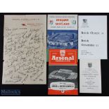 Selection of football memorabilia to include 1949/50 Arsenal (Club headed) official player/staff