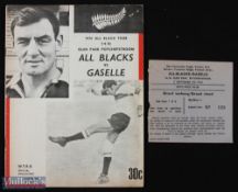1970 All Blacks v Gazelles Rugby Programme: Very full official issue for the Gazelles clash at