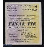 Ticket: 1952 FAC final match ticket; good. (1)