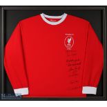 930mm X 860mm Framed and set for display 1965 FA Cup final Liverpool shirt signed by Roger Hunt (