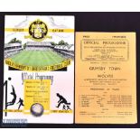 Wolverhampton Wanderers v Grimsby Town 1946/47, 1947/48 Division 1 match programmes; fair. (2)