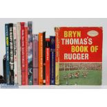 Rugby Books, Miscellaneous Selection (13): Rugby Records, Rhys; Odd Shaped Balls, Scally; Bryn