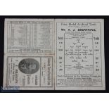 Very rare 1896/1897 Grimsby Town v Blackpool match card 20 February 1897 at the Abbey Park ground;