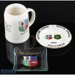 1974 & 1980 British & I Lions Souvenir Items (3): Large 13cm tall cream ceramic tankard with